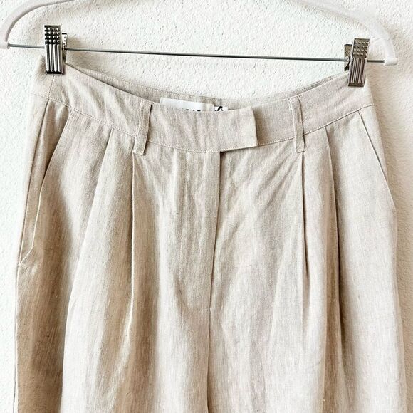 NWT Revolve SOVERE Natural Straight Leg Linen Pants in Beige Size Medium - Picture 6 of 11